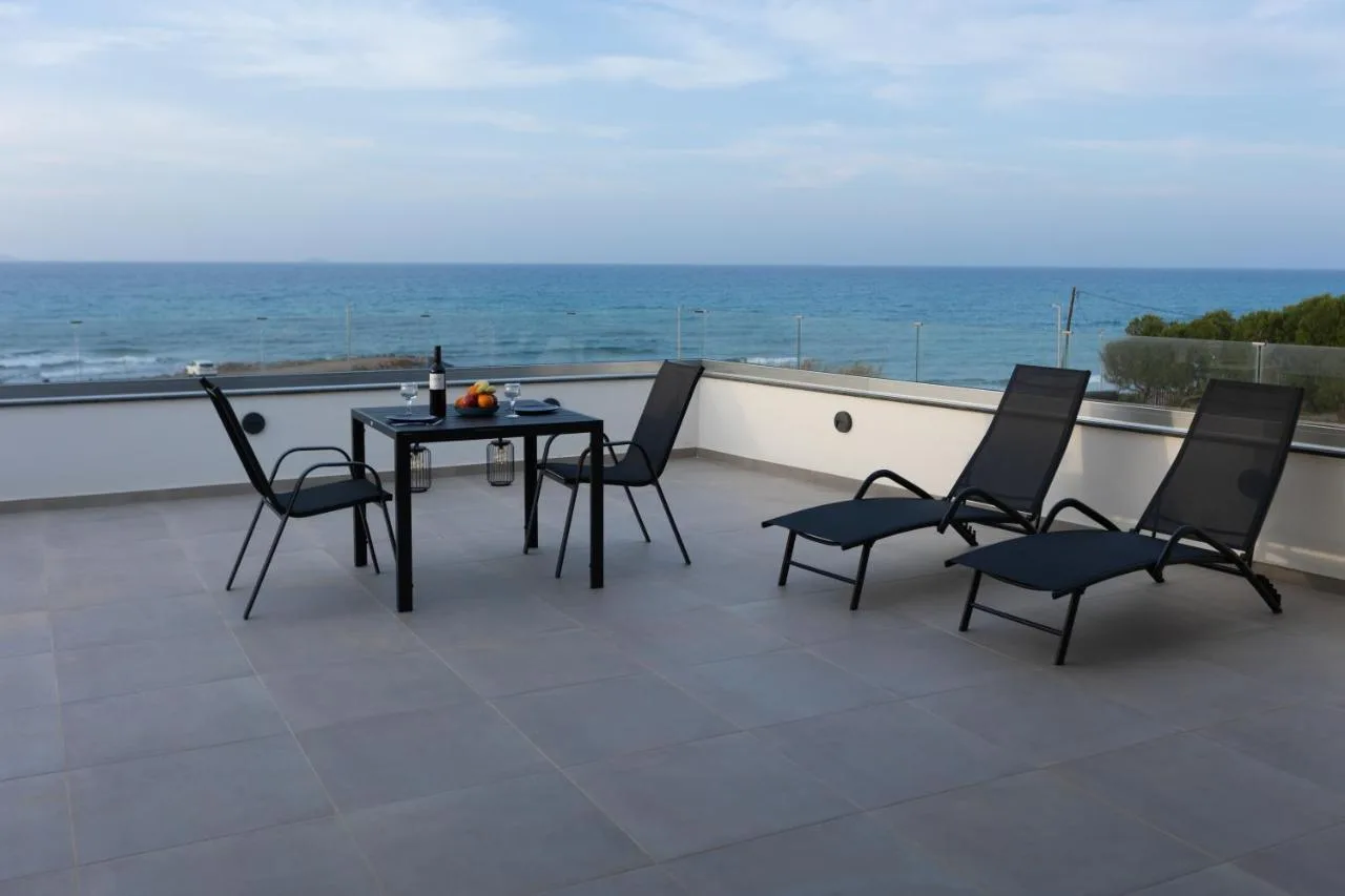Rooftop terrace overlooking the Aegean